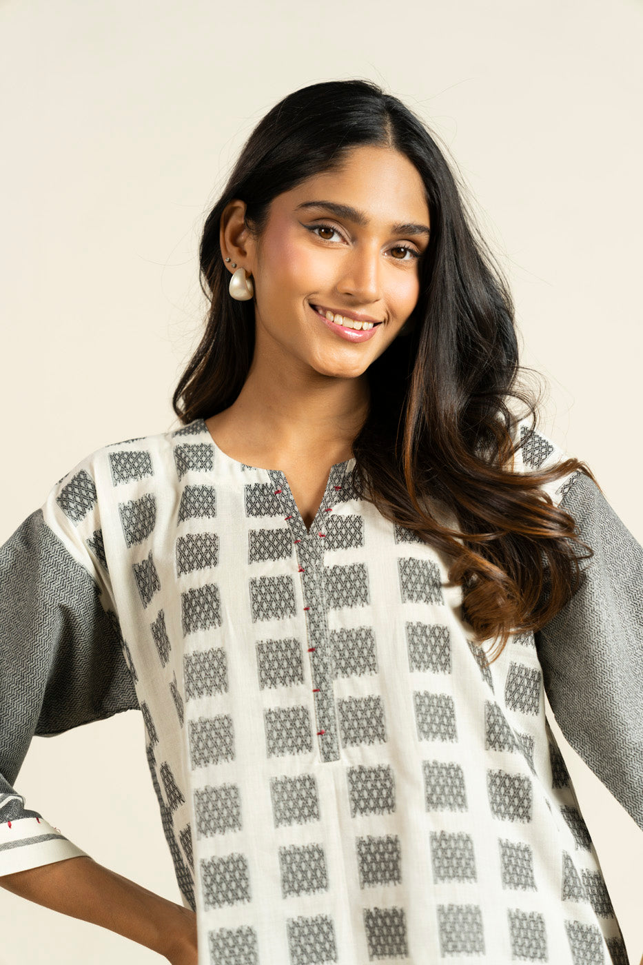 Jacquard Shirt & Shalwar 2-Piece Set