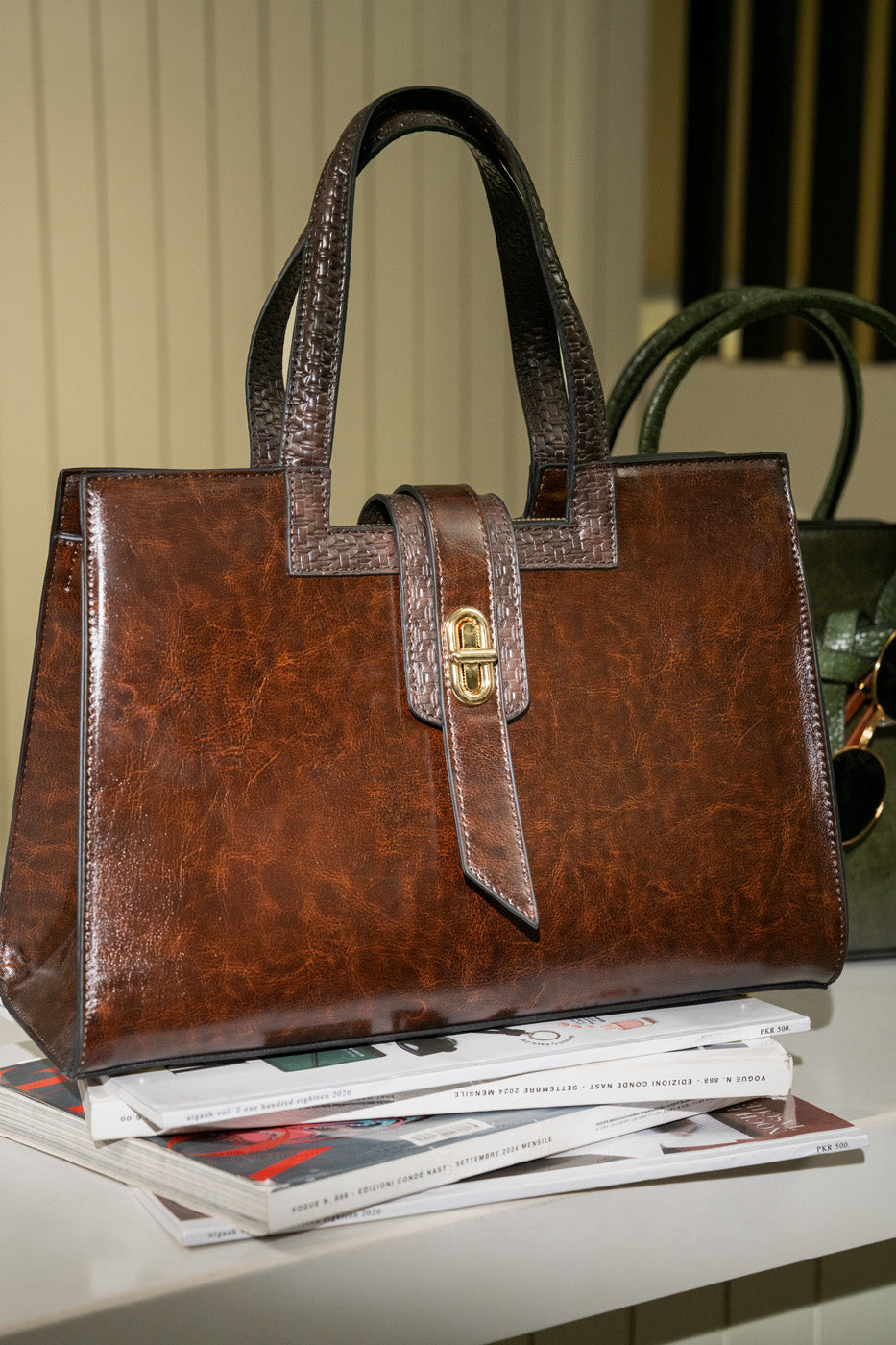 Structured Tote Bag – Coffee