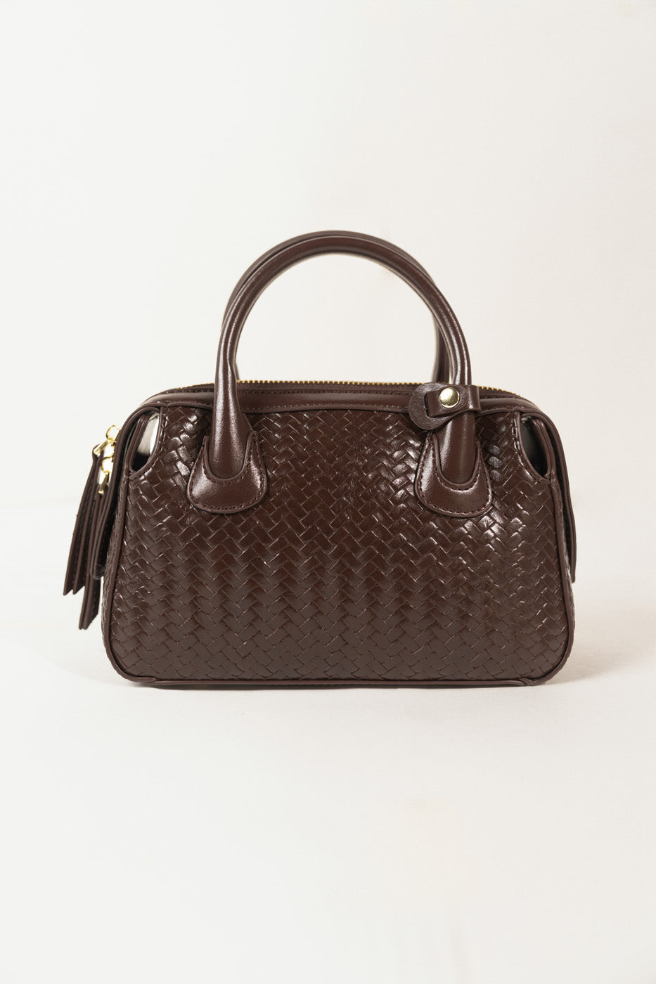 MINI WOVEN BOSTON BAG