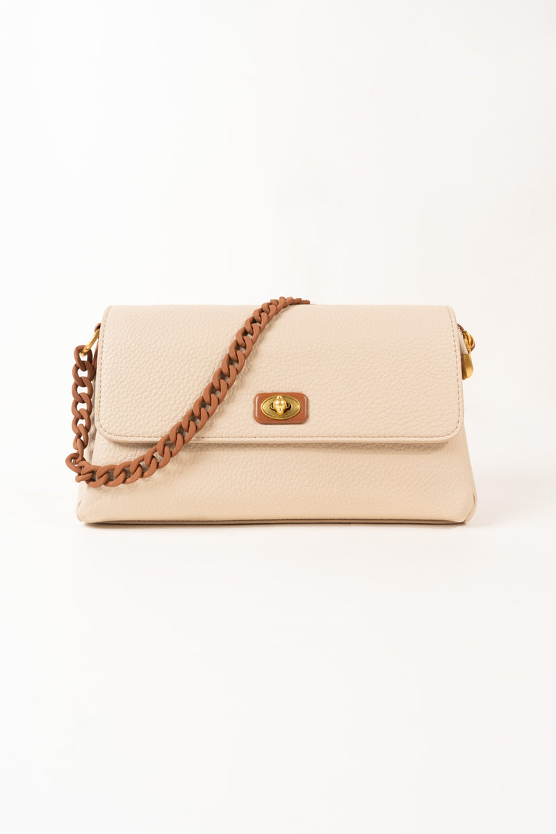 Chain Strap Shoulder Bag – Beige