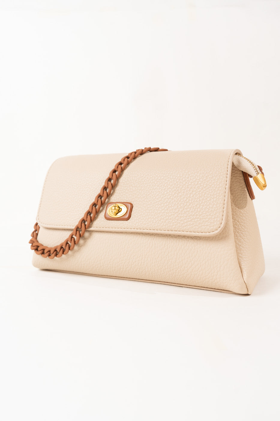 Chain Strap Shoulder Bag – Beige