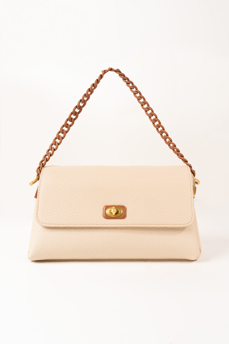 Chain Strap Shoulder Bag – Beige
