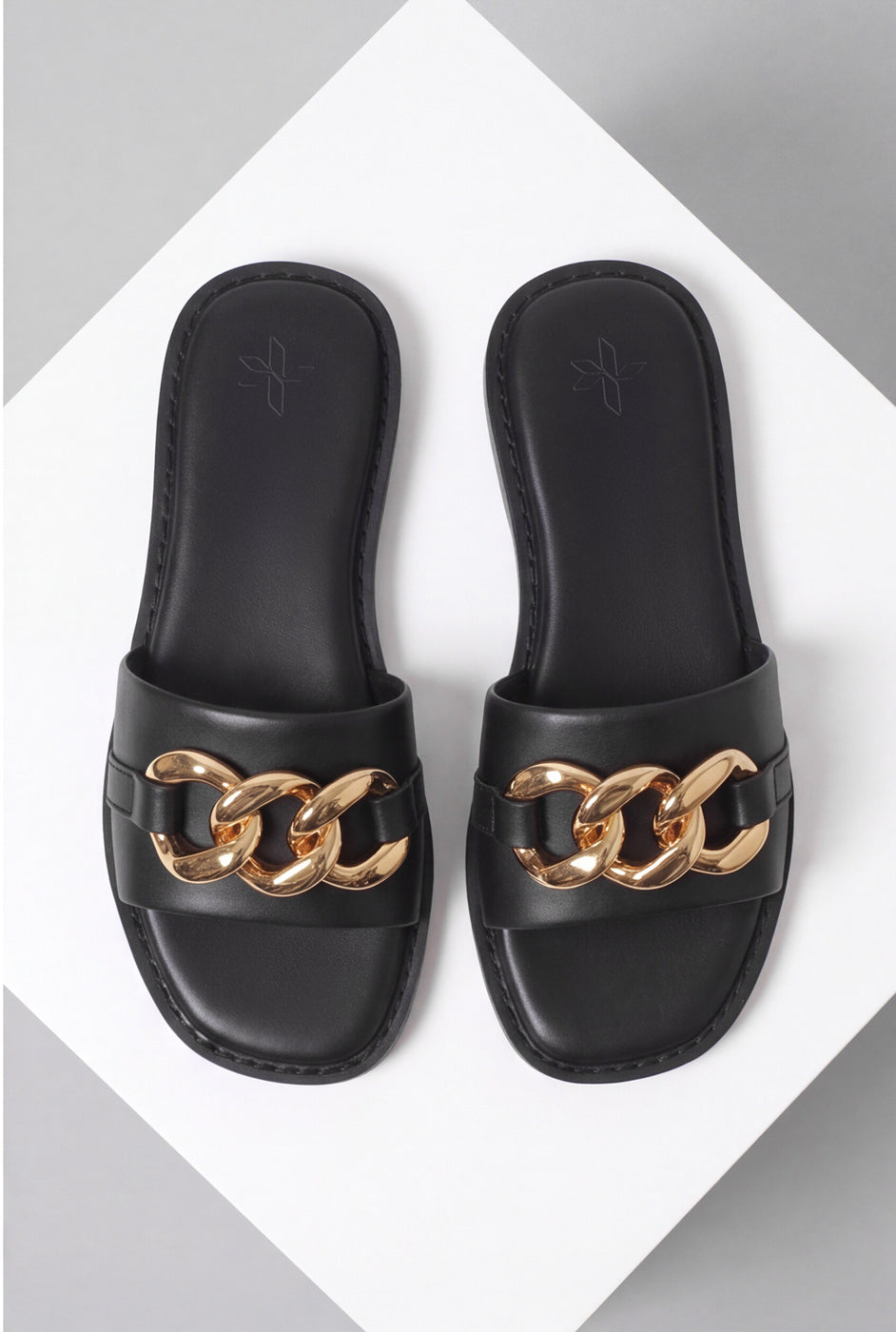 Buckle Strap Slides – Black