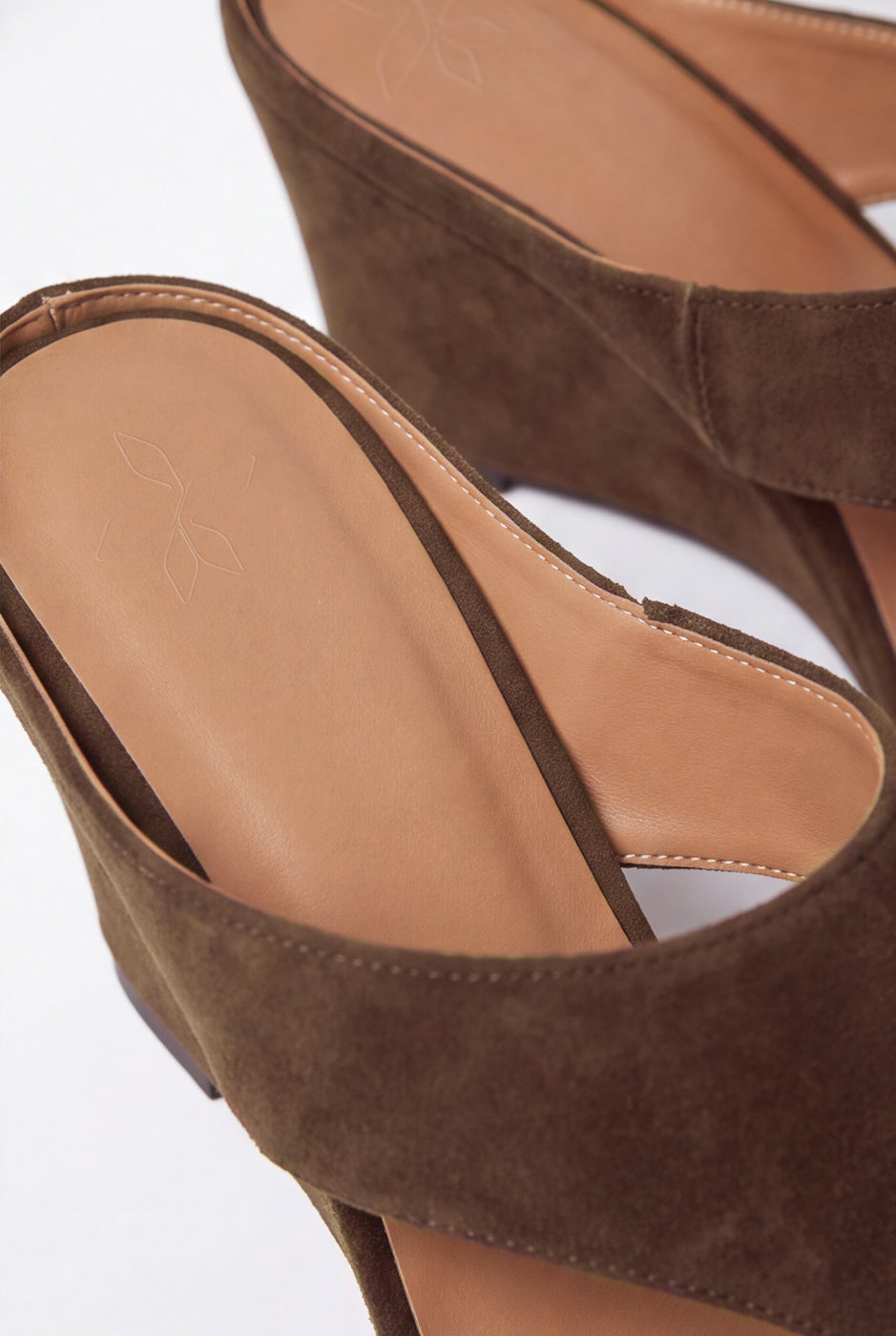 Cross Strap Wedge Sandals – Coffee