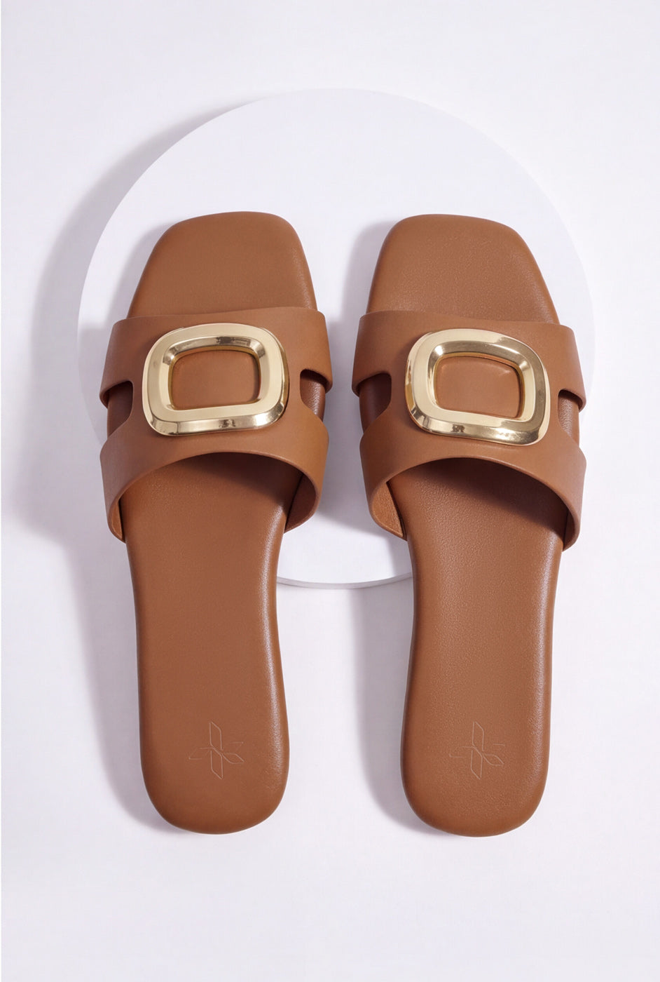 Square Buckle Slides – Camel
