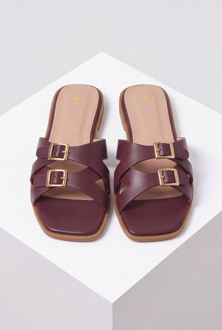 Knot Strap Slides – Maroon