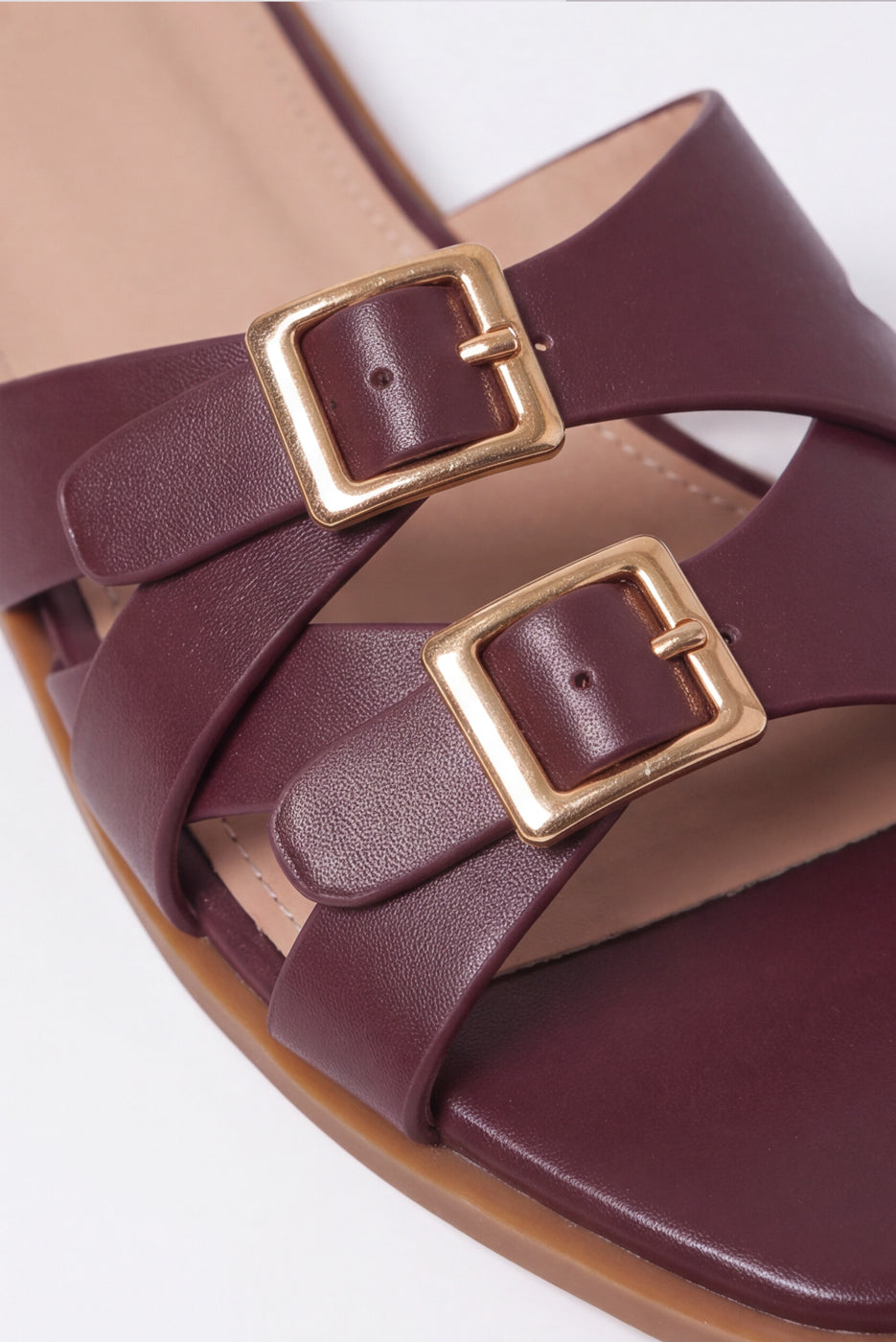 Knot Strap Slides – Maroon