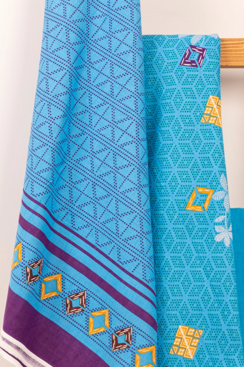 3 Pc Printed Khaddar Suit With Printed Khaddar Dupatta
