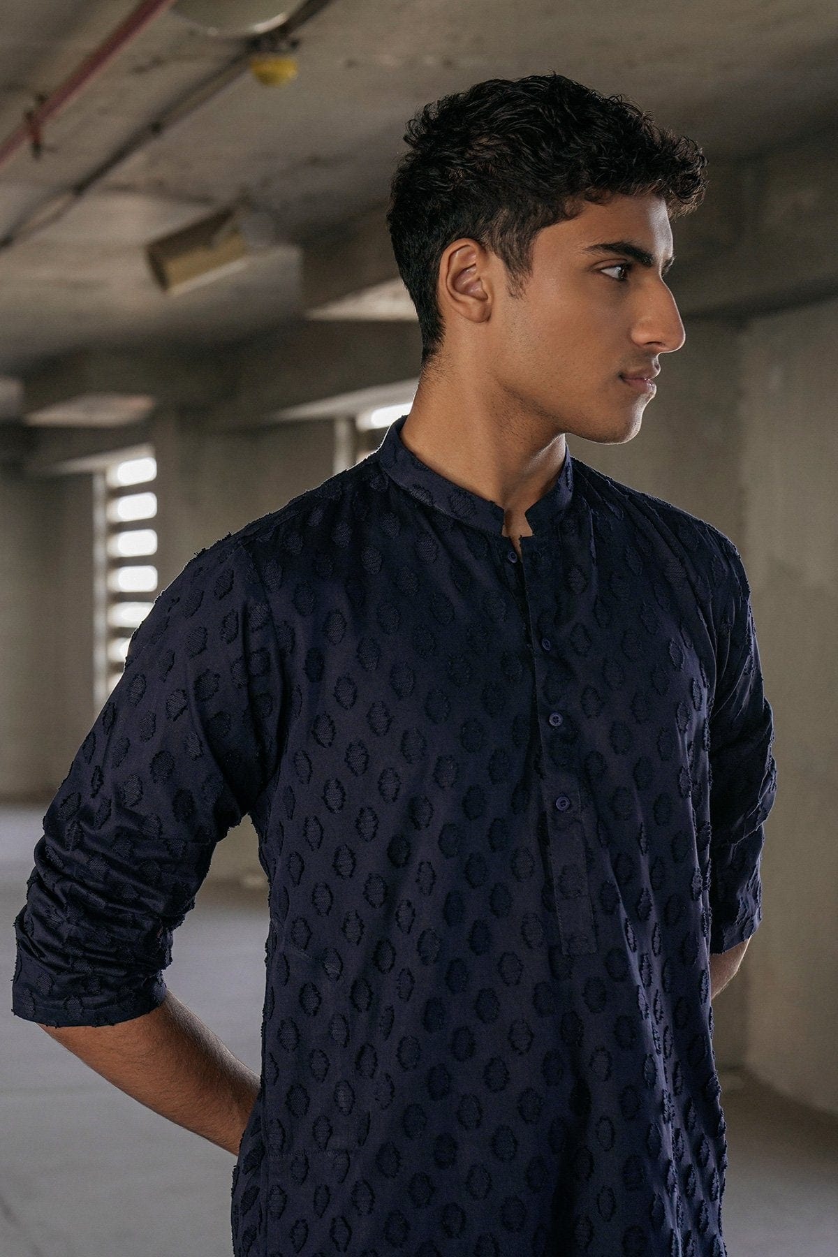 Dyed Jacquard Kurta