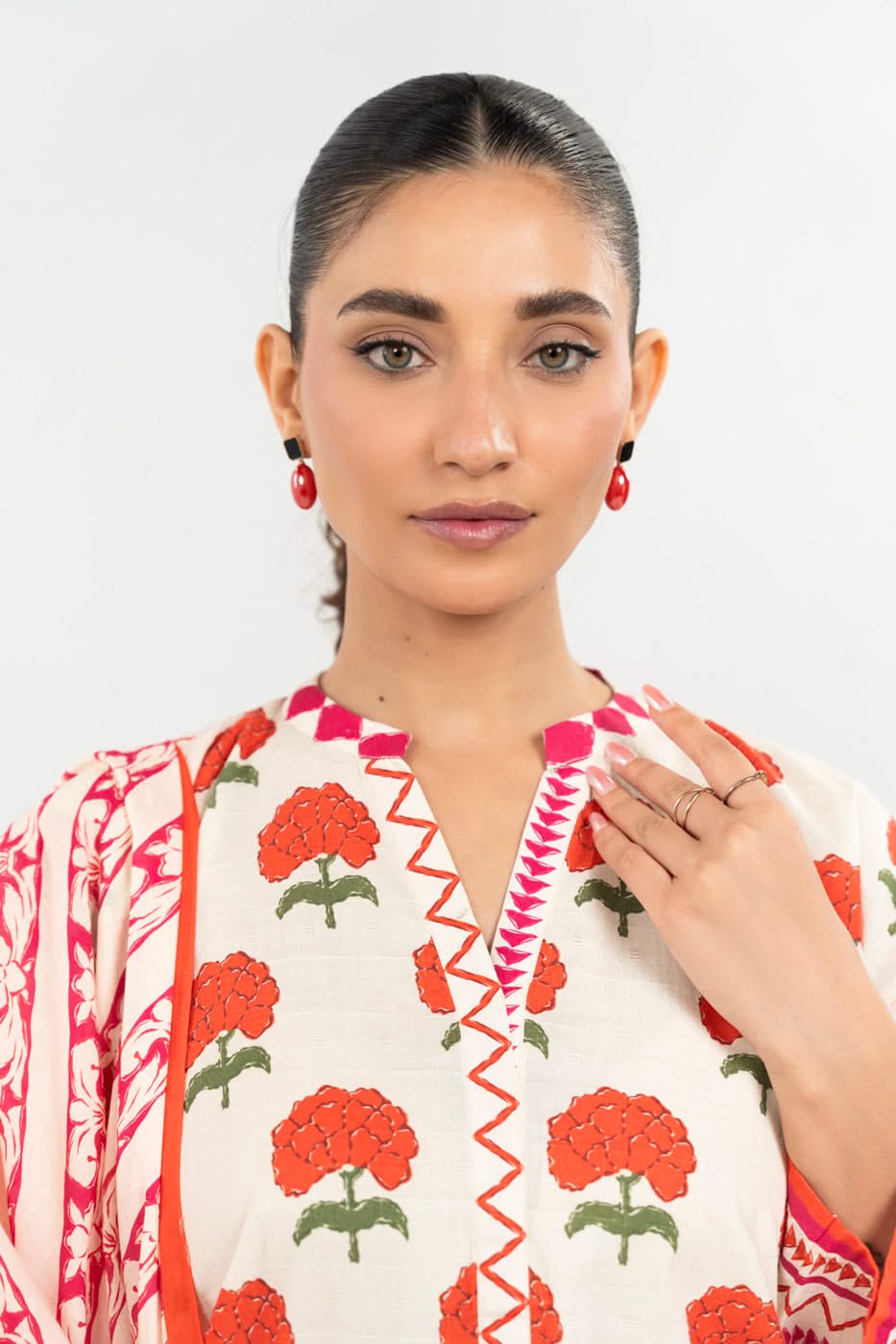 Stitched - 3 Pc Printed Dobby Outft