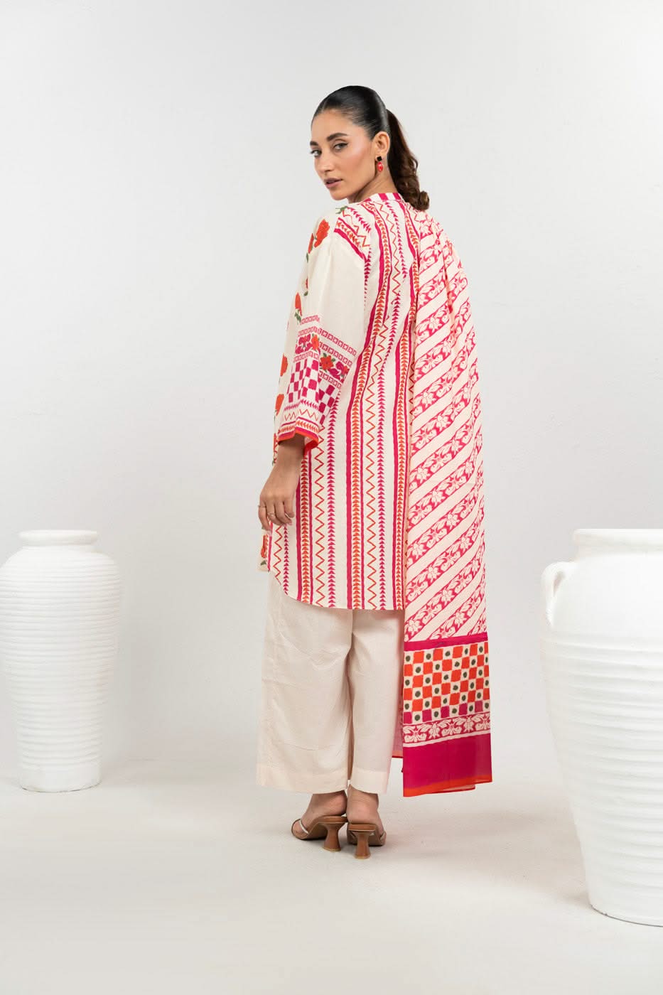 Stitched - 3 Pc Printed Dobby Outft