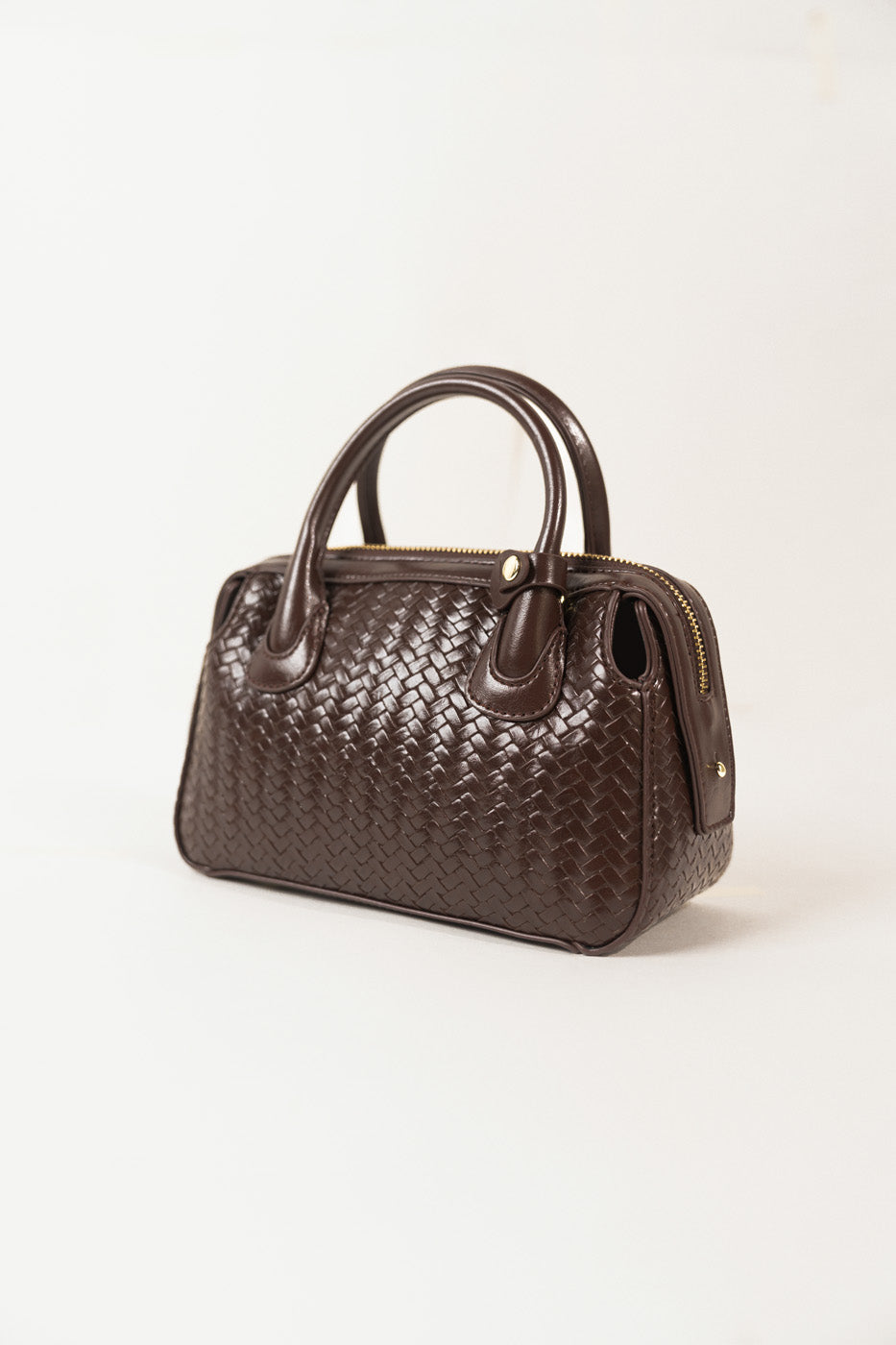 MINI WOVEN BOSTON BAG