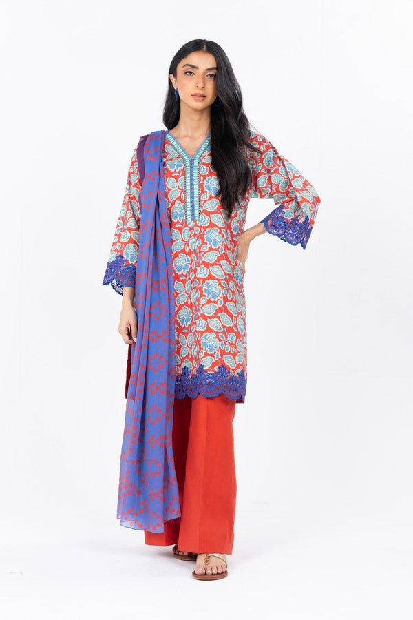 Rs 3850 Rohenaz cambric printed 3pc Monar duppata ( ZAIMA)[Retail 4750] main image 0