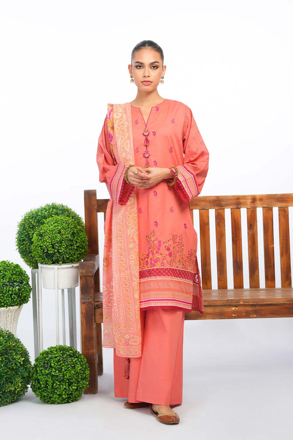 Al Karim Printed Brosha Lawn Unstitched 3 Piece Suit - D-05 - AK26BRO - Blue - Summer Collection
