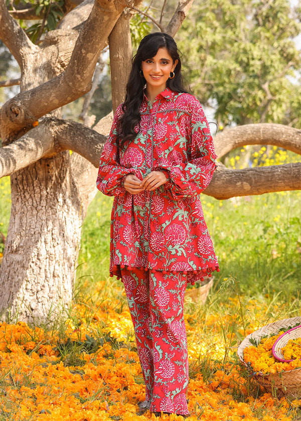 2 Pc Printed Lawn Suit With Cambric Trouser