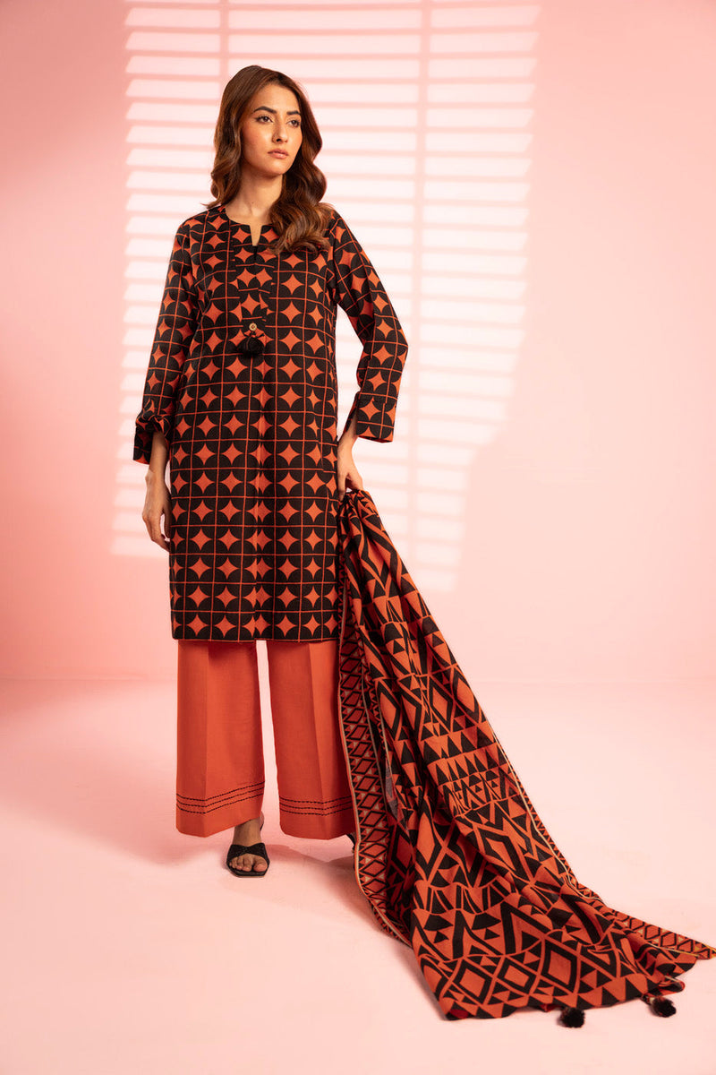 Al Karim Printed Brosha Lawn Unstitched 3 Piece Suit - D-05 - AK26BRO - Blue - Summer Collection main image 1