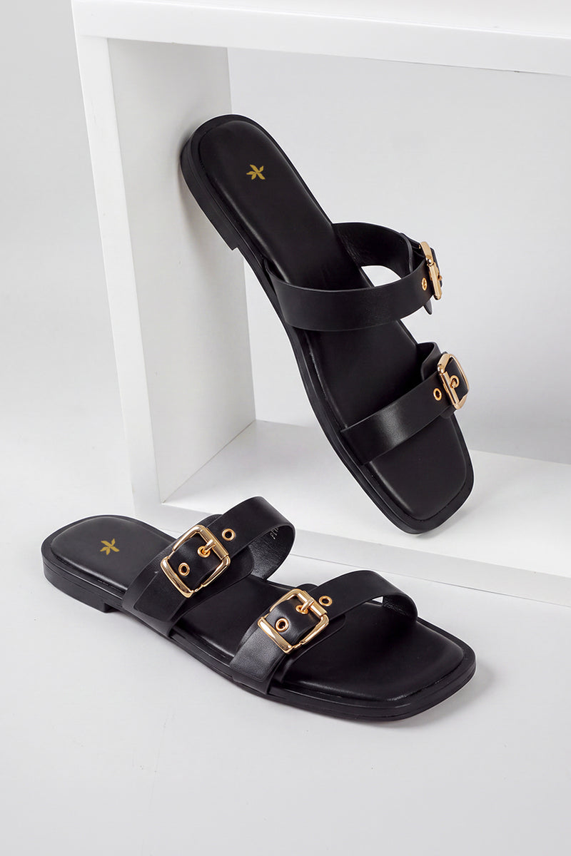 DOUBLE BUCKLE SLIDES