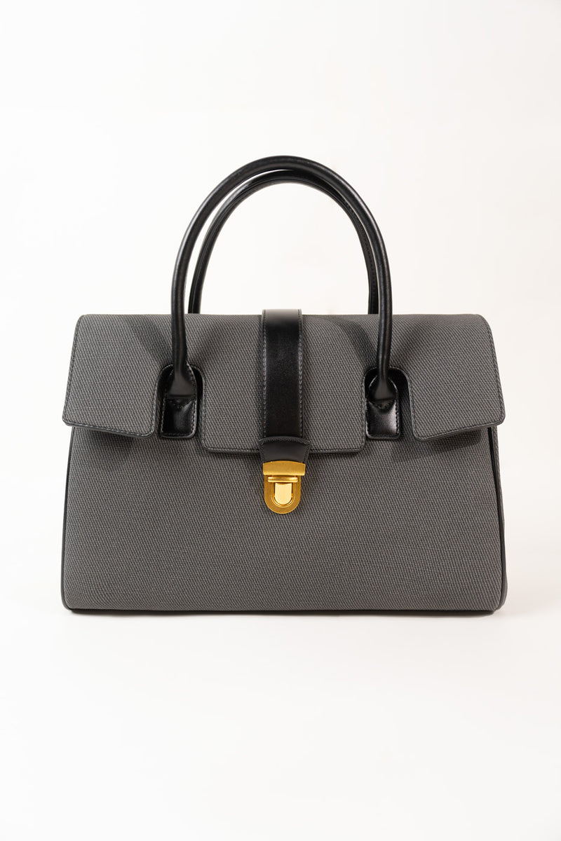 Structured Flap Satchel – Black