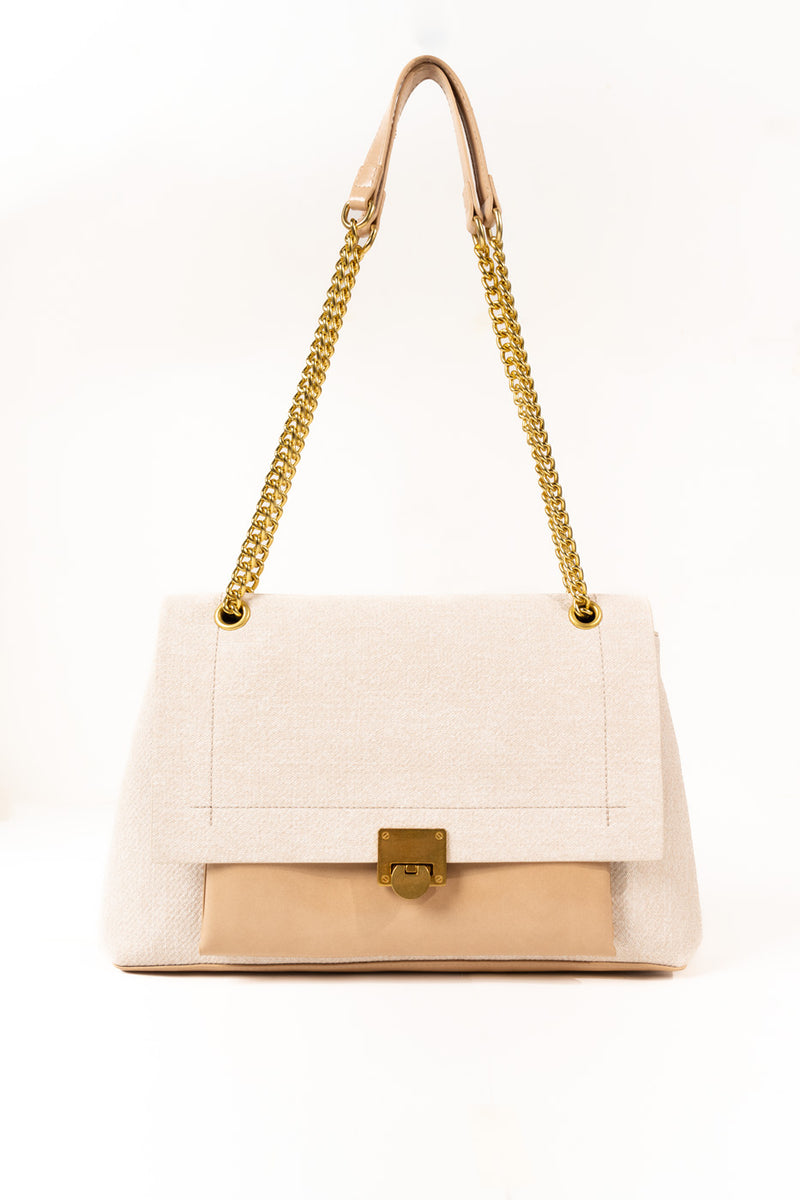 Chain Strap Shoulder Bag – White