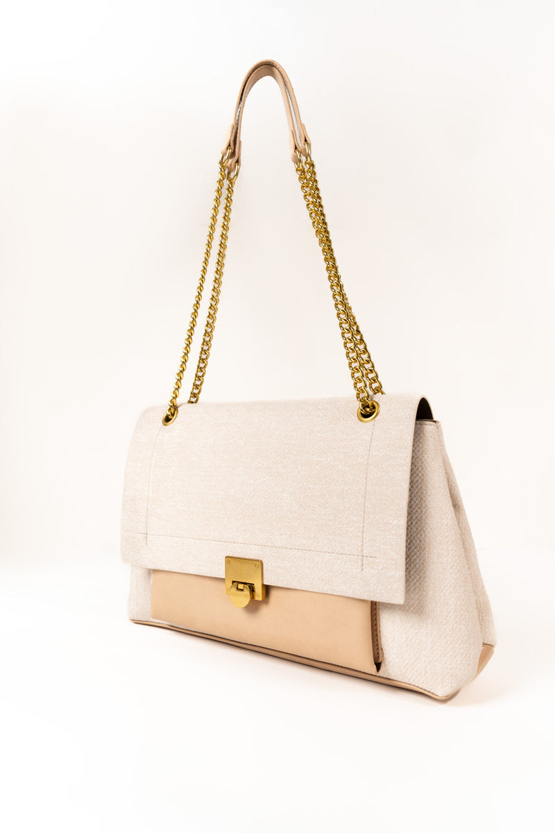 Chain Strap Shoulder Bag – White