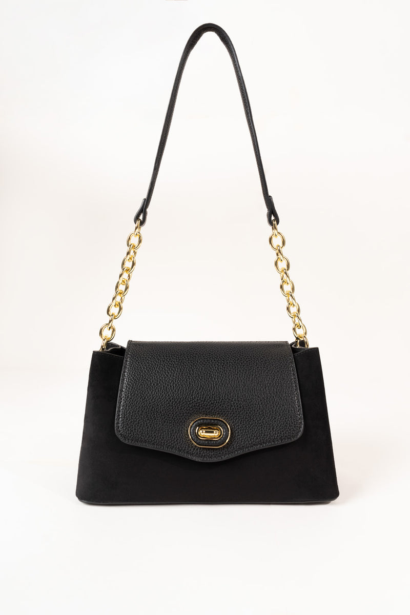 Chain Strap Shoulder Bag – Black