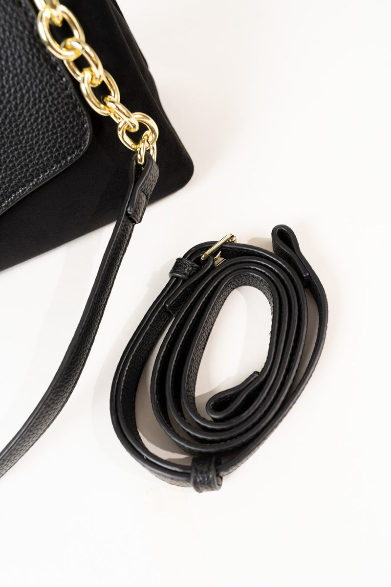 Chain Strap Shoulder Bag – Black
