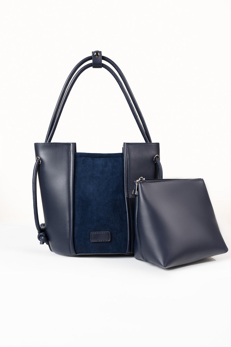 Structured Bucket Bag – Navy