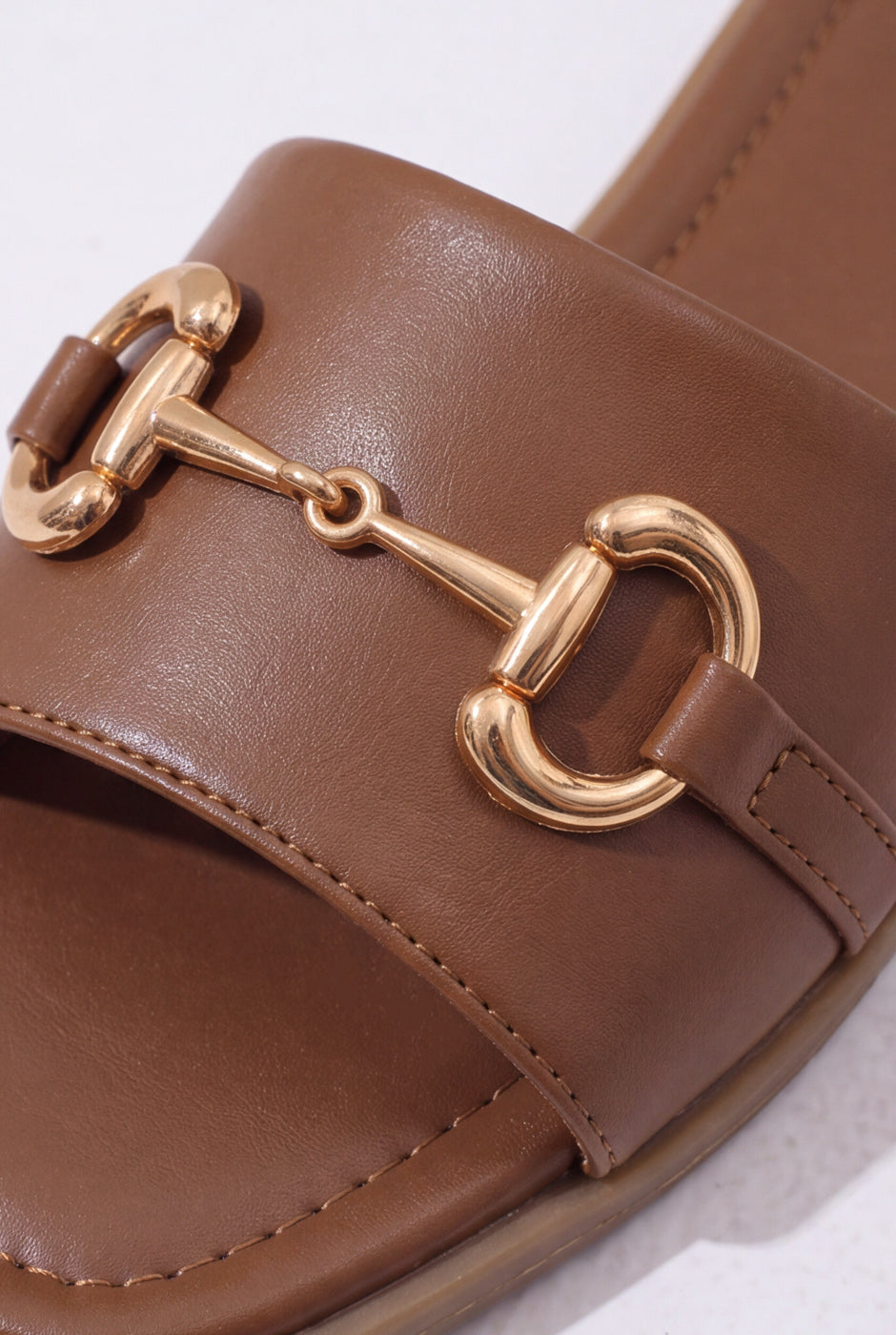 Double Strap Buckle Slides – Brown