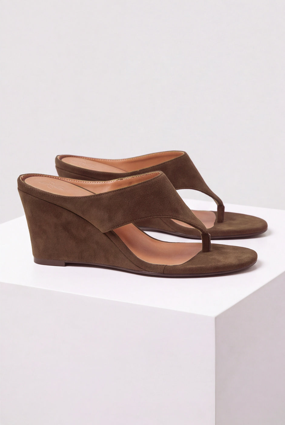 Cross Strap Wedge Sandals – Coffee