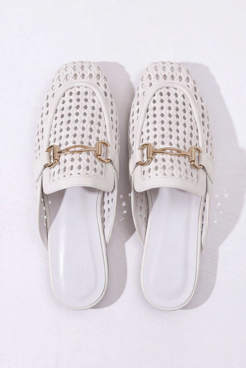 Wide Strap Mules – White