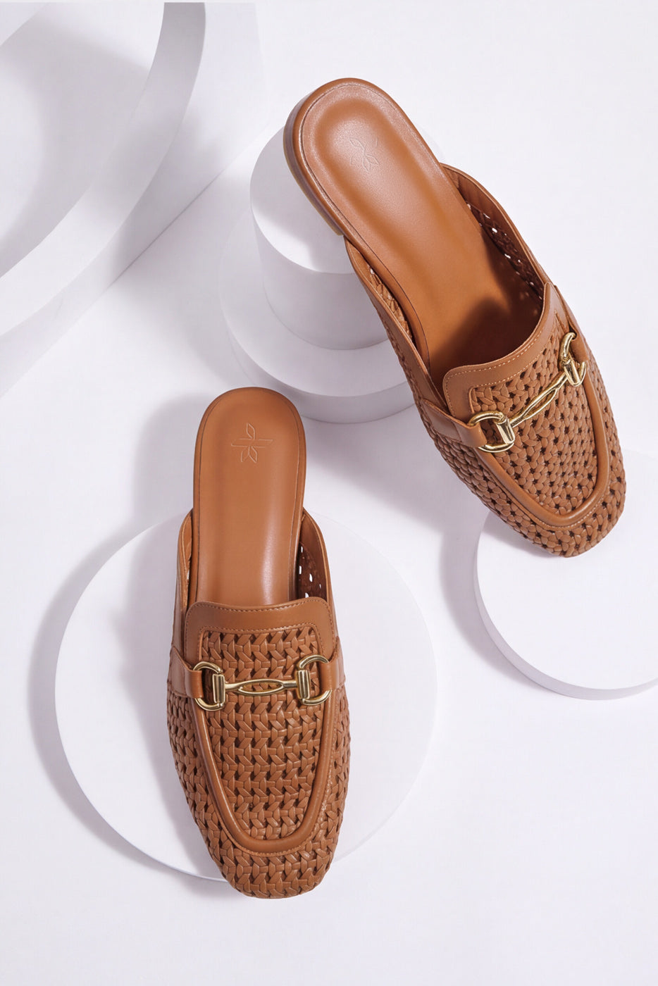 Wide Strap Mules – Brown