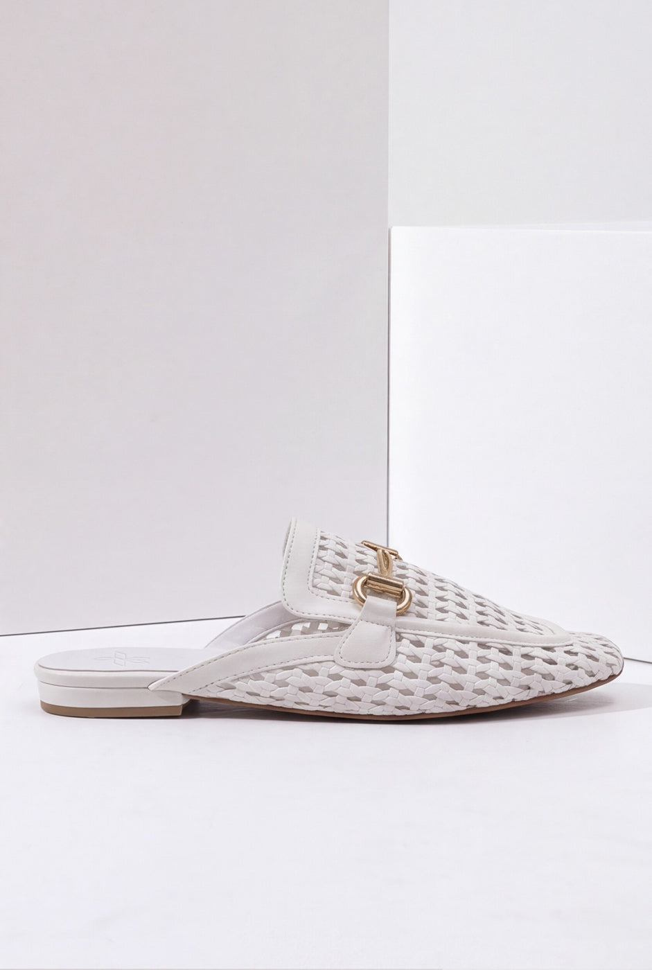 Wide Strap Mules – White