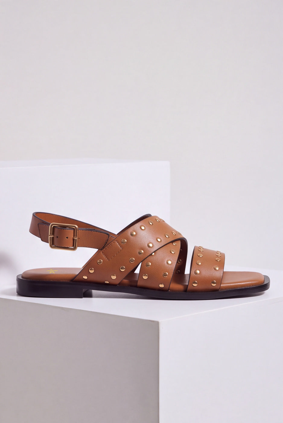 Double Strap Flat Sandals – Camel