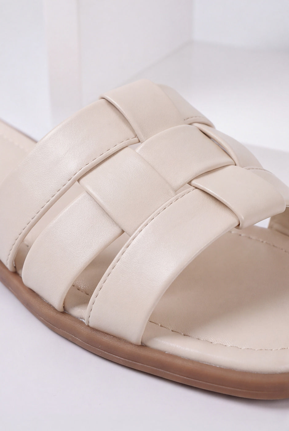 Double Band Slides – Cream