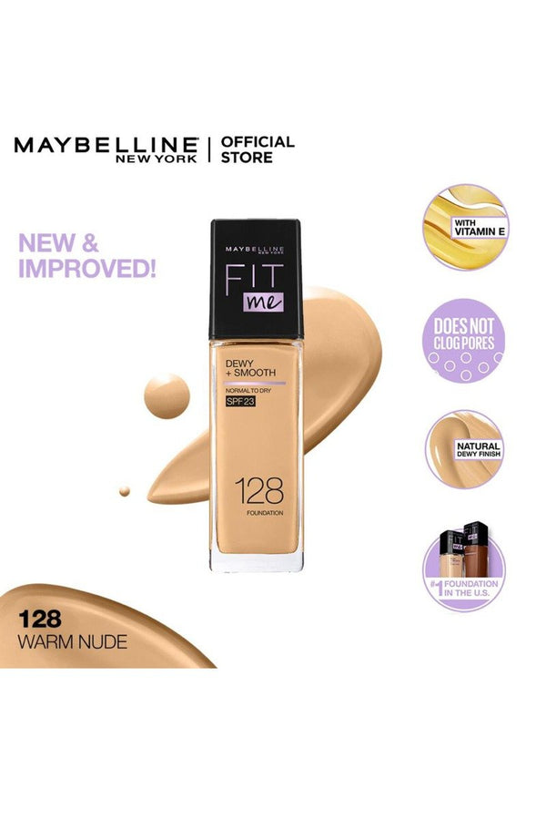 Fit Me! Dewy + Smooth Foundation - 128 Warm Nude