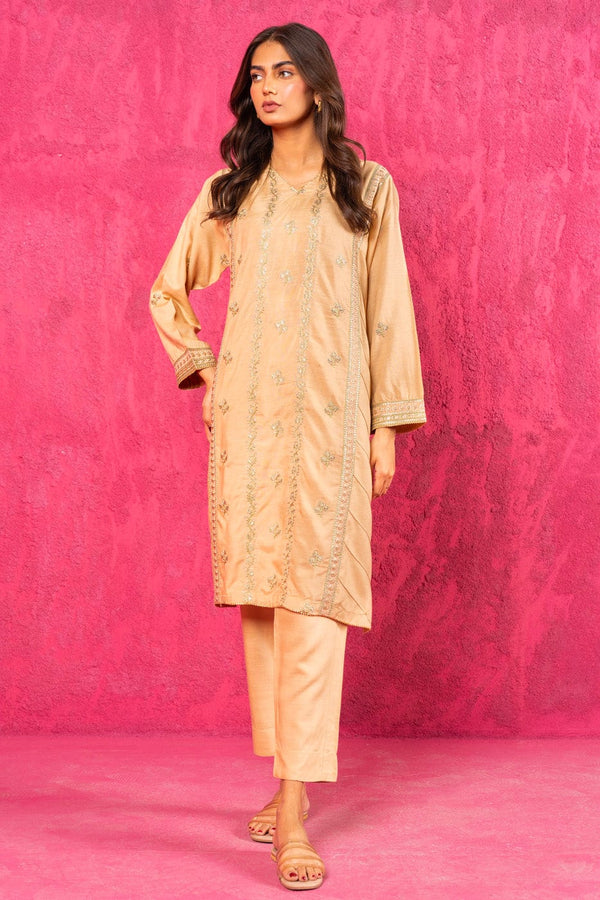 2 Pc Embroidered Raw Silk Outfit