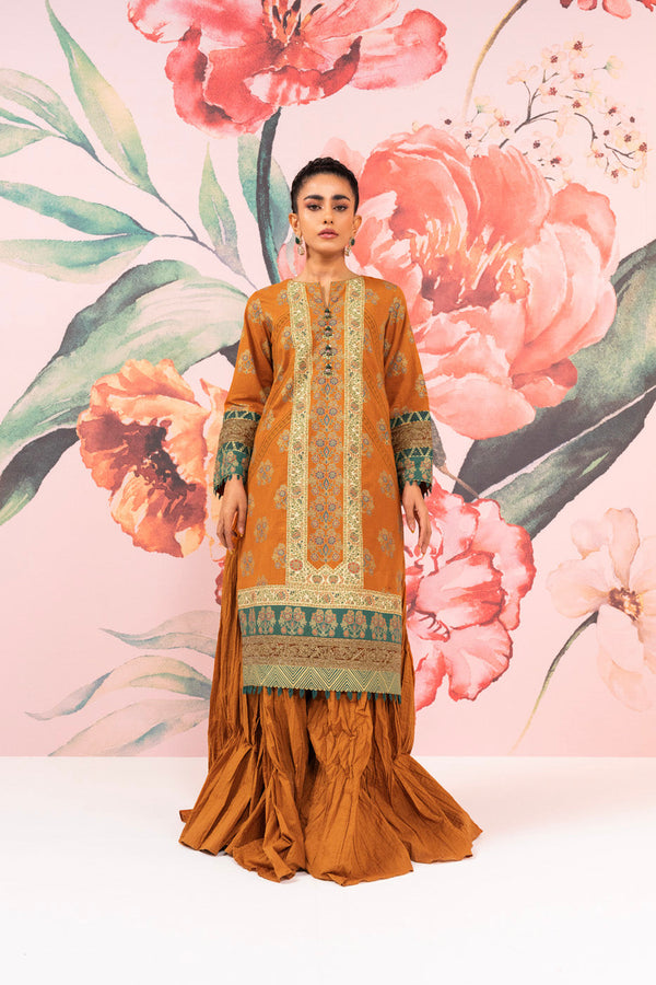 2 Pc Embroidered Cambric Suit With Cambric Trouser