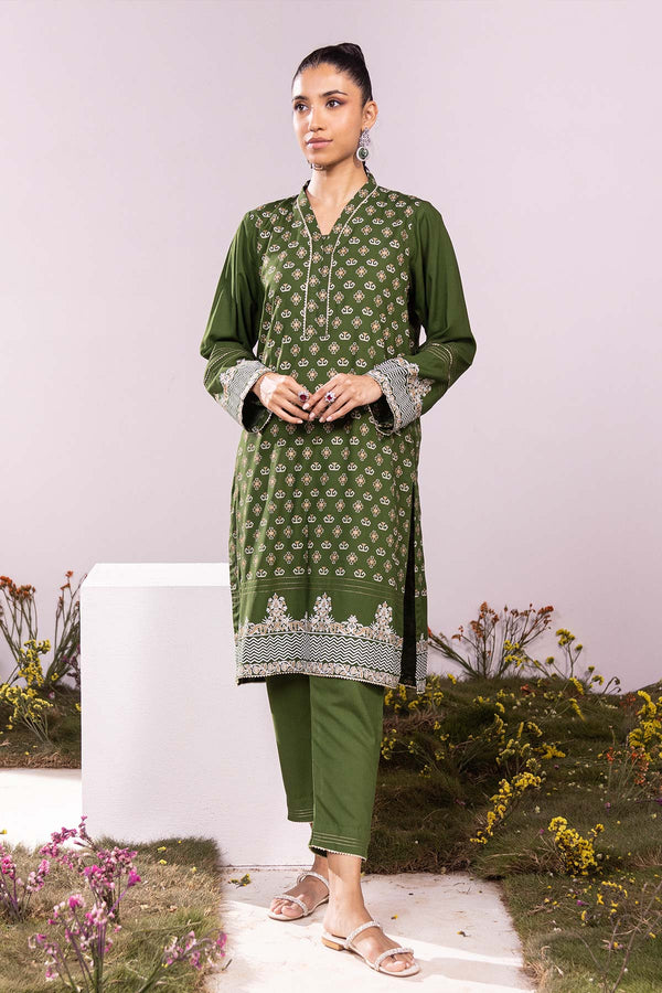 2 Pc Printed Raw Silk Outfit
