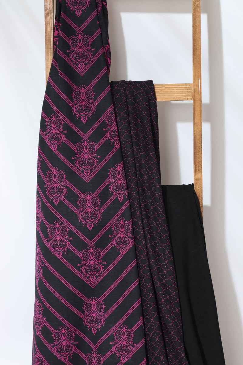 3 Pc Printed Khaddar Suit With Printed Khaddar Dupatta