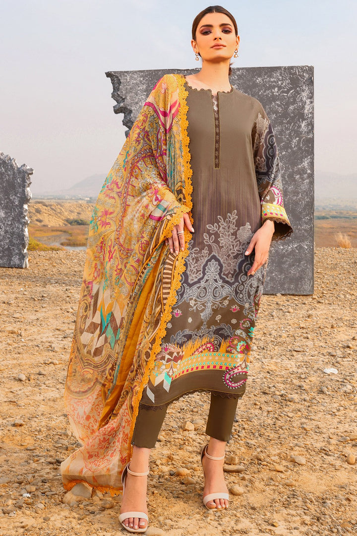 2 Pc Printed Viscose Suit With Dyed Viscose Trouser