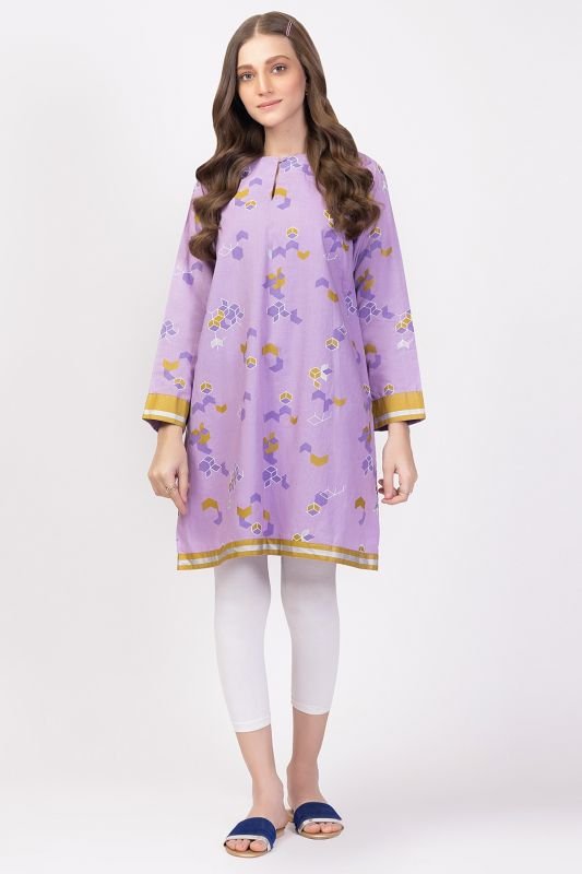 Dyed Embroidered Cambric Kurti