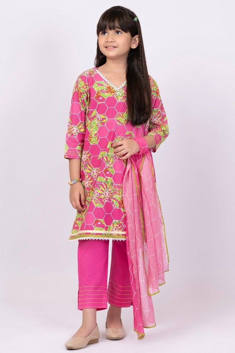 3 Pc Printed Cambric Outfit