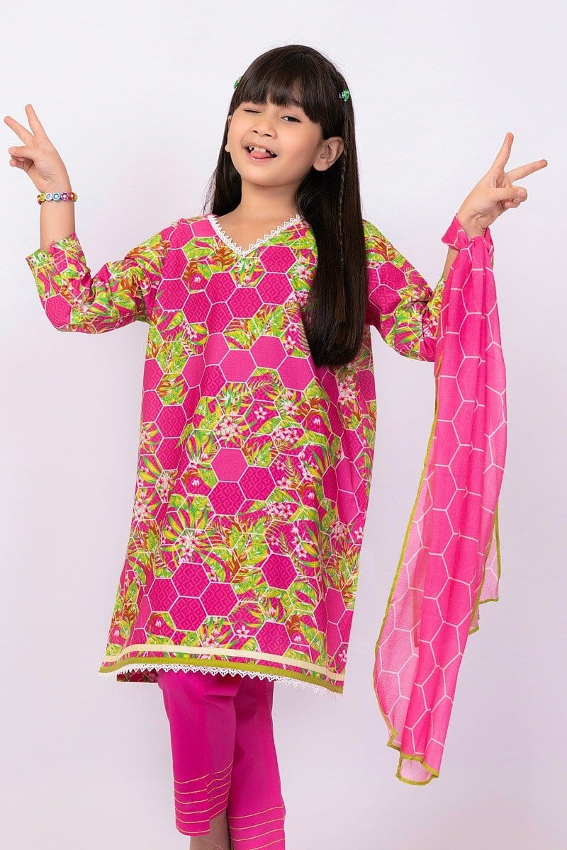 3 Pc Printed Cambric Outfit