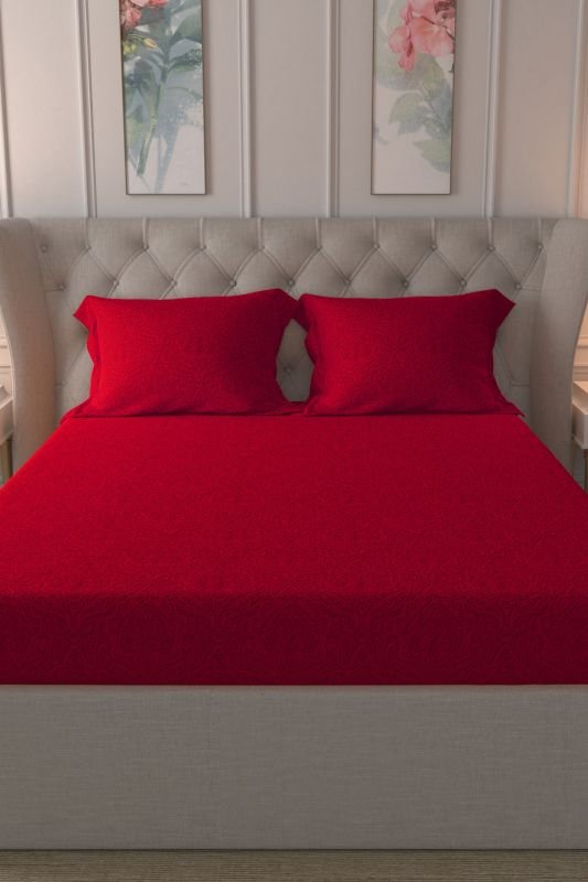 Dyed Cotton Jacquard Bedsheet Set