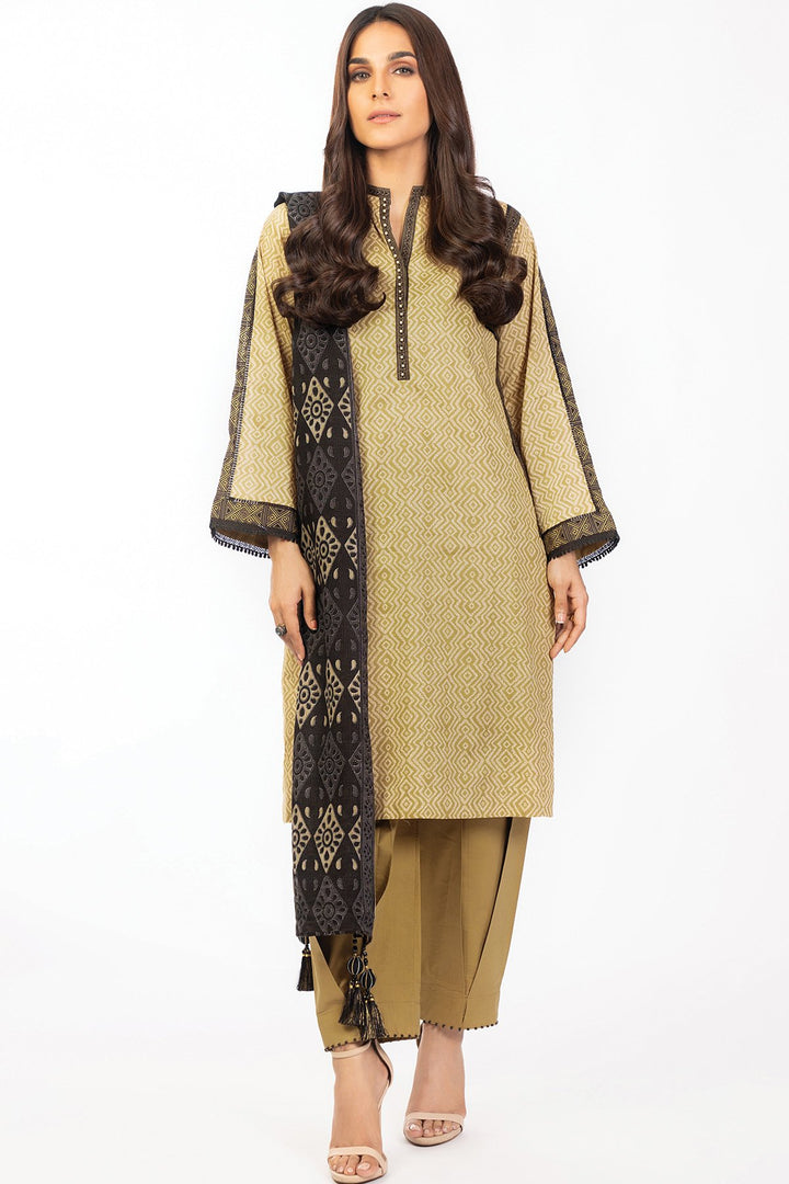 3 Pc Printed Cambric Suit With Cotton Net Dupatta