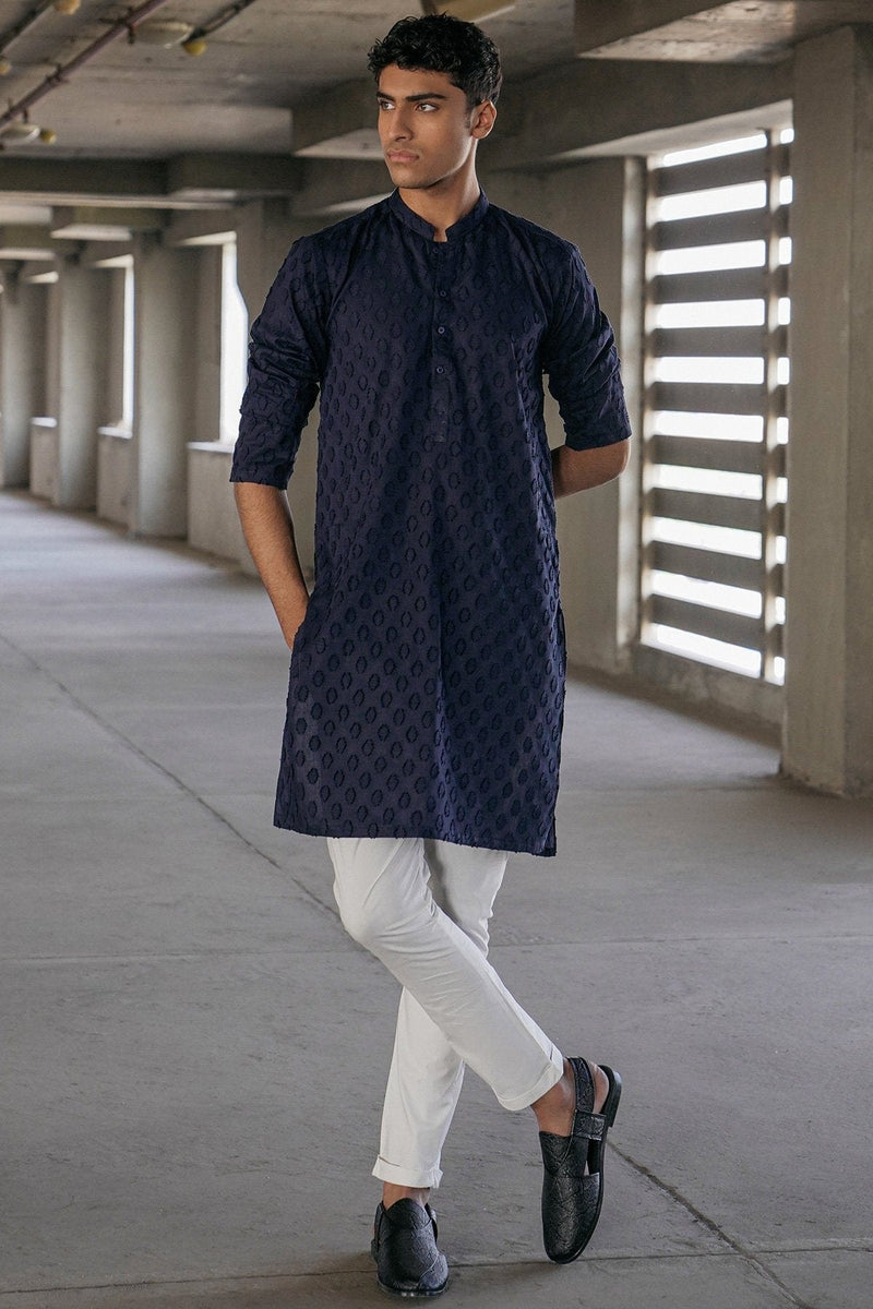 Dyed Jacquard Kurta