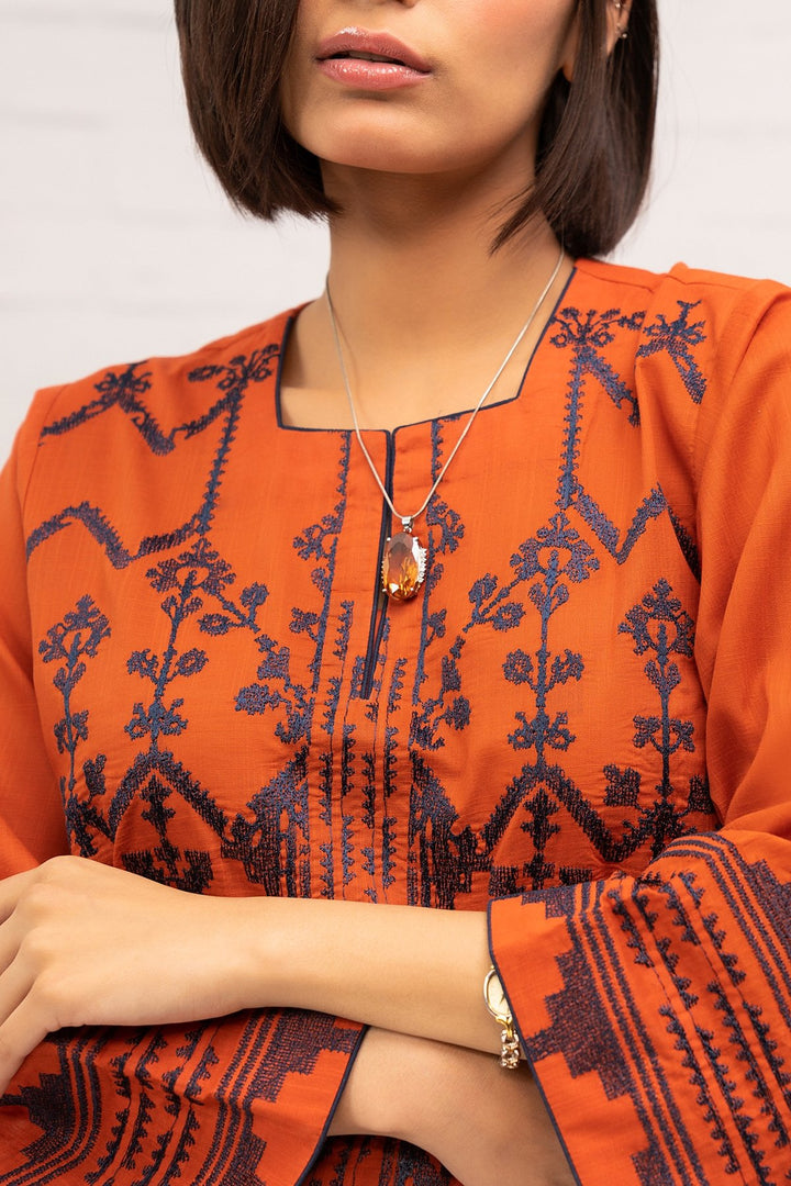 Dyed Embroidered Lawn Kurti